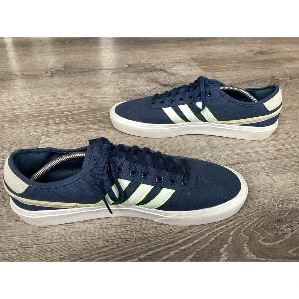 Adidas Delpala Navy/Neon-Green/White Mens Size 13 Shoes Sneakers FY7494